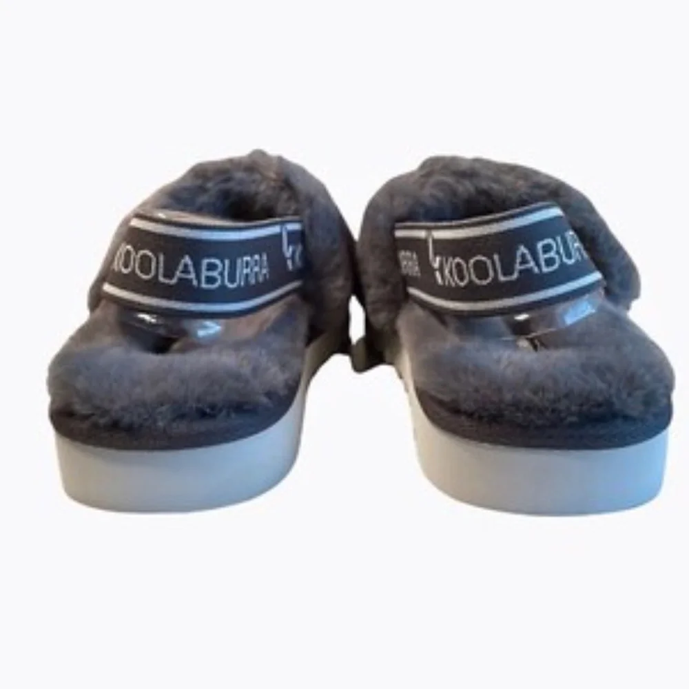 Koolaburra by UGG Kids Fuzz'n‎ Slide Sandals Gray Toddler Girls Size 13